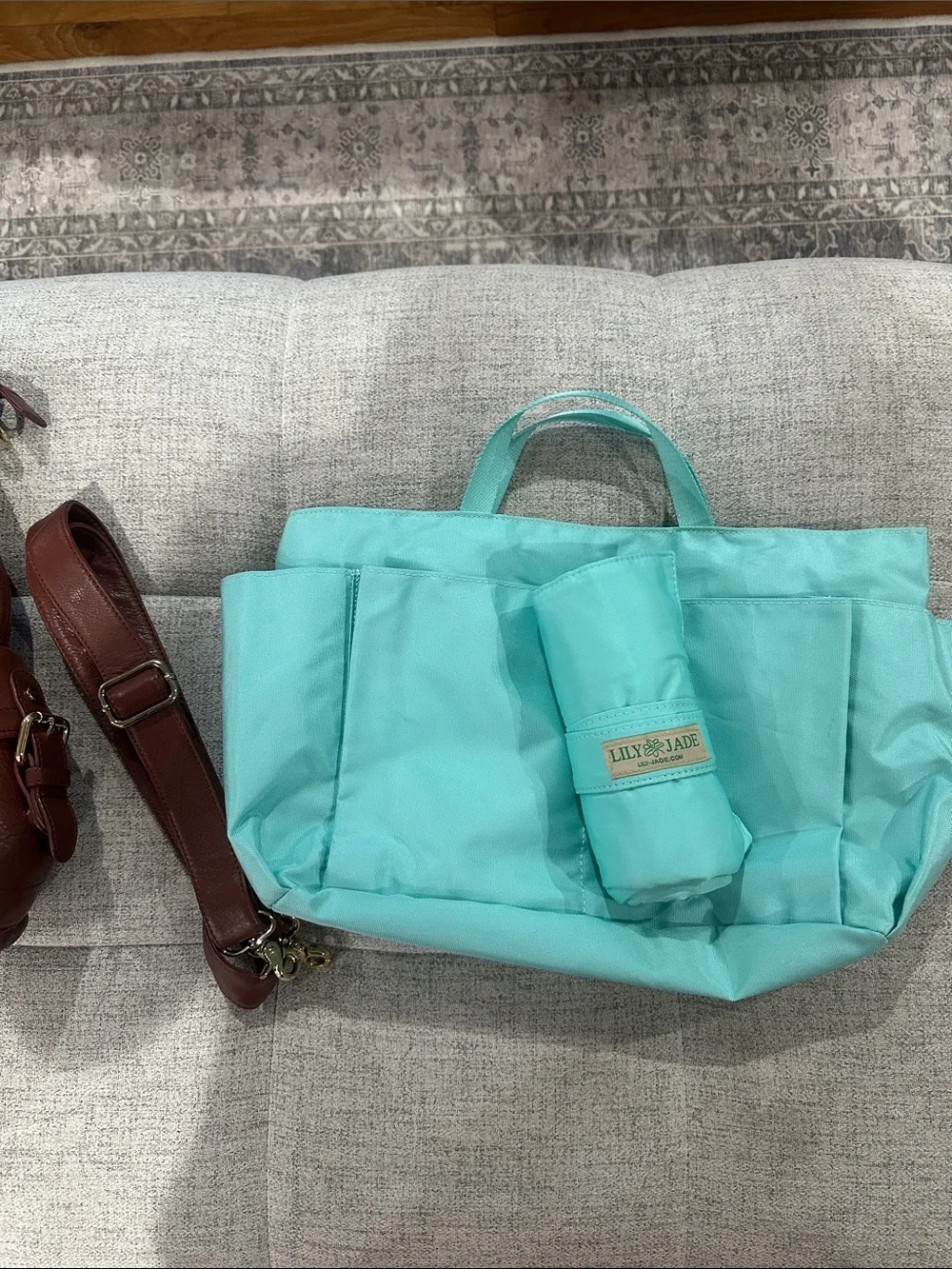 Lily Jade Megan Brown Leather Baby Diaper Bag